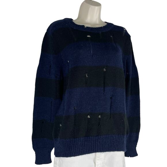 IRO Jeans Stys Distress Alpaca Blend Sweater Blue Black Size M - Picture 6 of 10